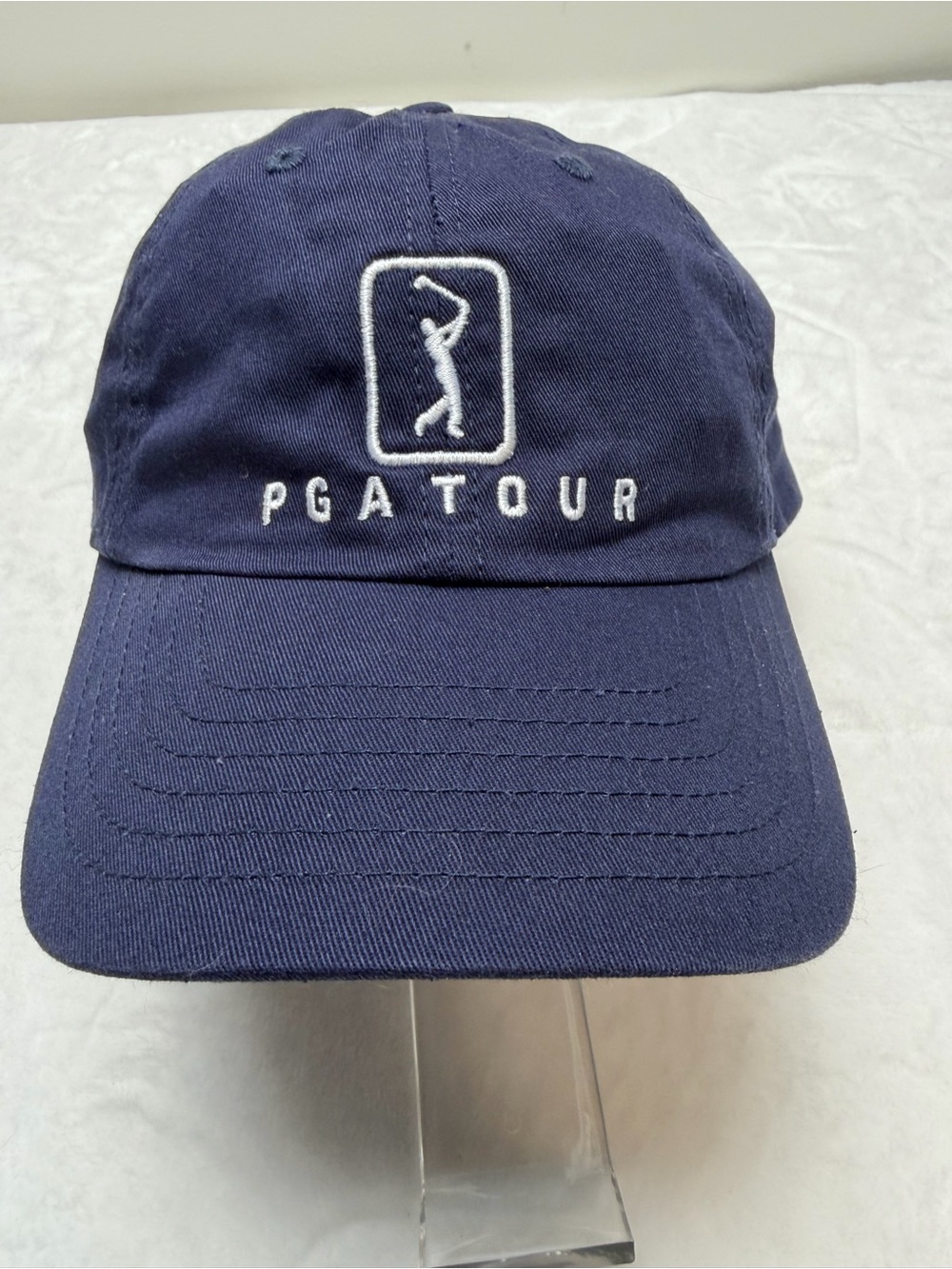 PGA Tour Navy Adjustable Golf Hat Cap Embroidered Logo Strapback